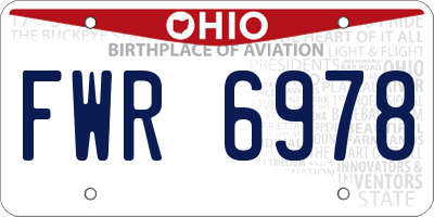 OH license plate FWR6978