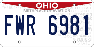 OH license plate FWR6981