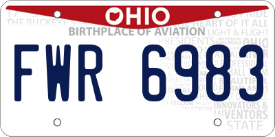 OH license plate FWR6983