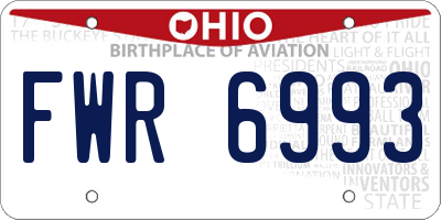 OH license plate FWR6993