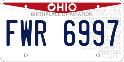 OH license plate FWR6997