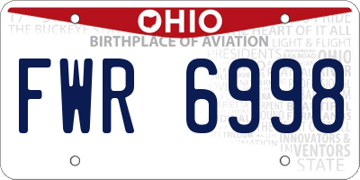 OH license plate FWR6998