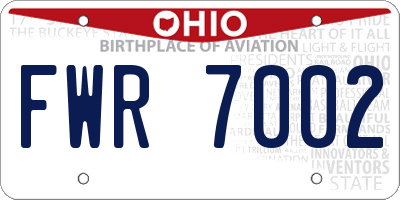 OH license plate FWR7002