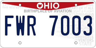 OH license plate FWR7003