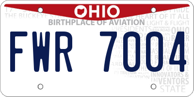 OH license plate FWR7004