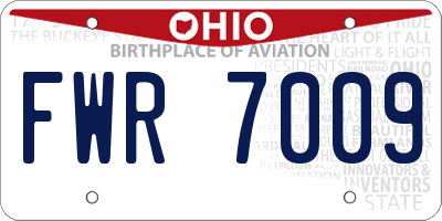 OH license plate FWR7009