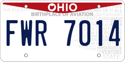 OH license plate FWR7014