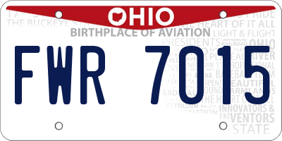OH license plate FWR7015