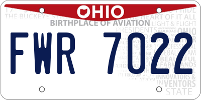 OH license plate FWR7022