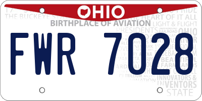 OH license plate FWR7028