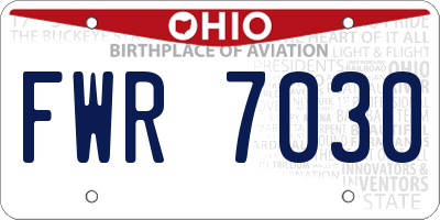 OH license plate FWR7030