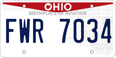 OH license plate FWR7034