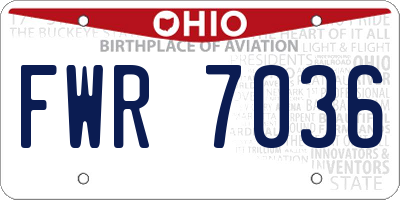 OH license plate FWR7036