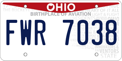 OH license plate FWR7038