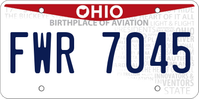 OH license plate FWR7045