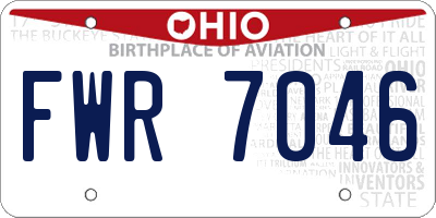 OH license plate FWR7046