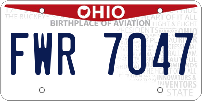 OH license plate FWR7047