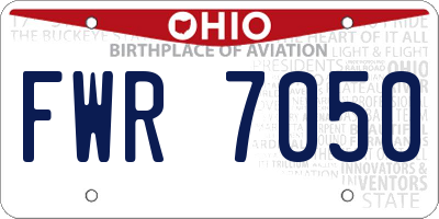 OH license plate FWR7050