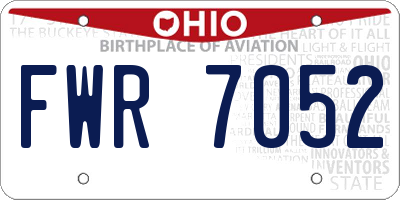 OH license plate FWR7052