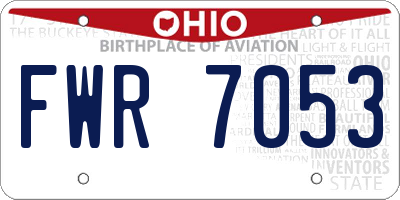 OH license plate FWR7053