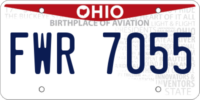 OH license plate FWR7055