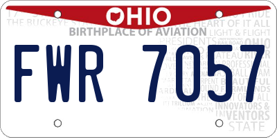 OH license plate FWR7057