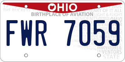 OH license plate FWR7059