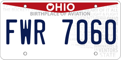 OH license plate FWR7060