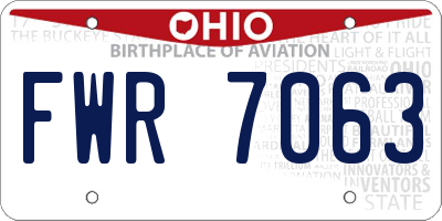 OH license plate FWR7063