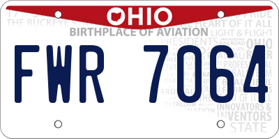 OH license plate FWR7064