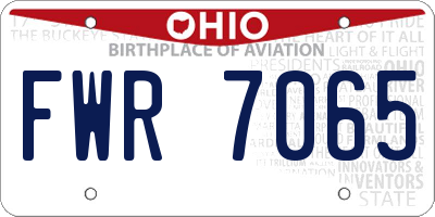 OH license plate FWR7065