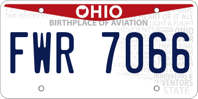 OH license plate FWR7066