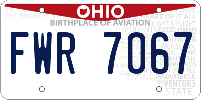 OH license plate FWR7067