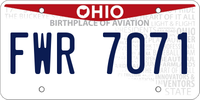 OH license plate FWR7071