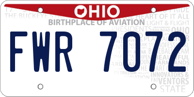 OH license plate FWR7072