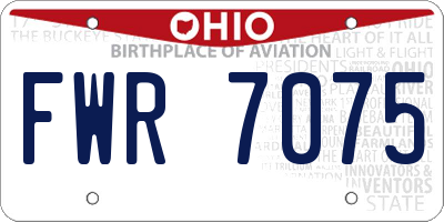 OH license plate FWR7075