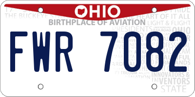 OH license plate FWR7082