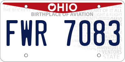 OH license plate FWR7083