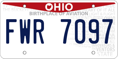 OH license plate FWR7097