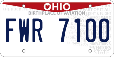 OH license plate FWR7100