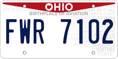 OH license plate FWR7102