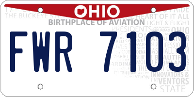 OH license plate FWR7103