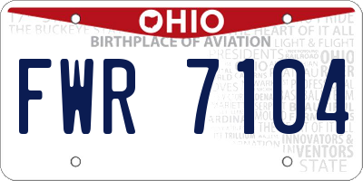 OH license plate FWR7104