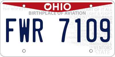 OH license plate FWR7109