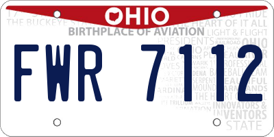 OH license plate FWR7112