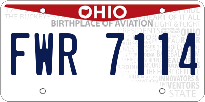 OH license plate FWR7114