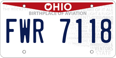 OH license plate FWR7118
