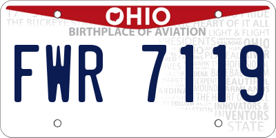 OH license plate FWR7119