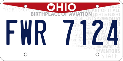 OH license plate FWR7124