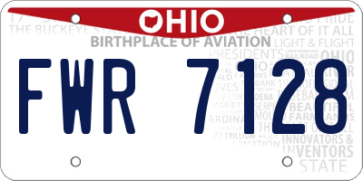 OH license plate FWR7128
